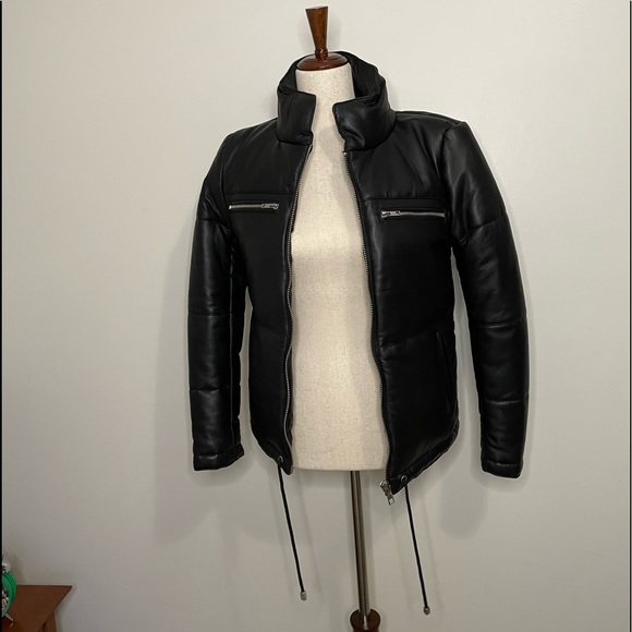 WALTER BAKER Leather Puffer Jacket - Picture 2 of 16